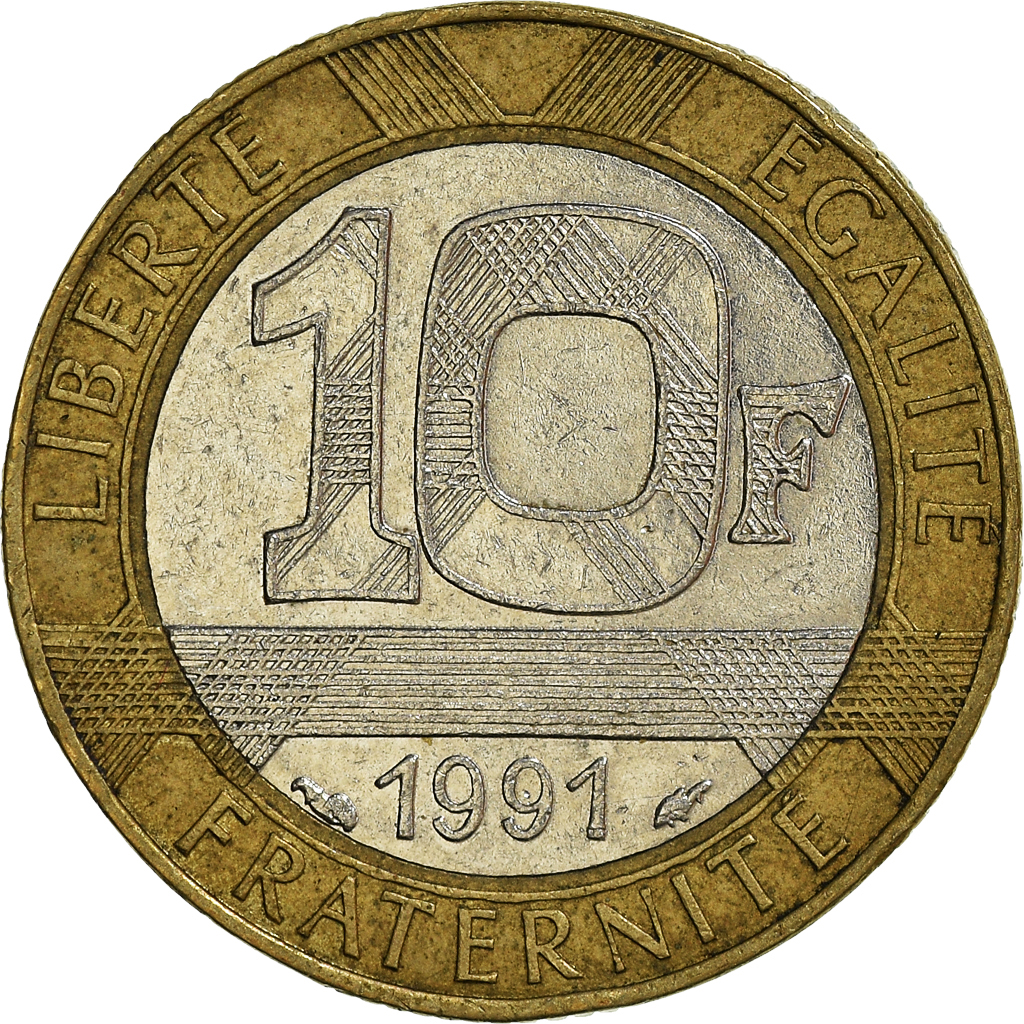 Moneda, Francia, 10 Francs, 1991