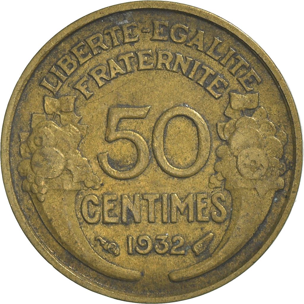 Moneda, Francia, 50 Centimes, 1932