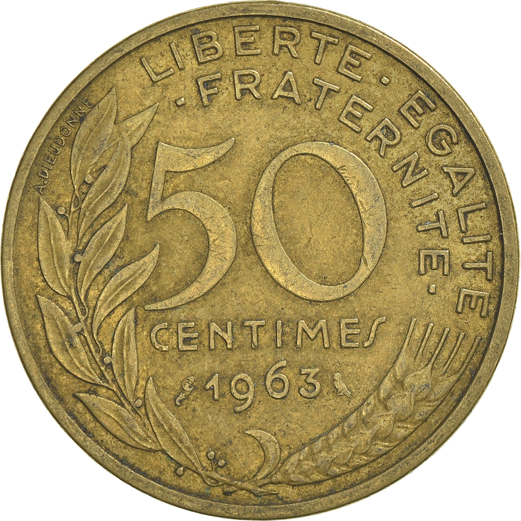 Moneda, Francia, 50 Centimes, 1963