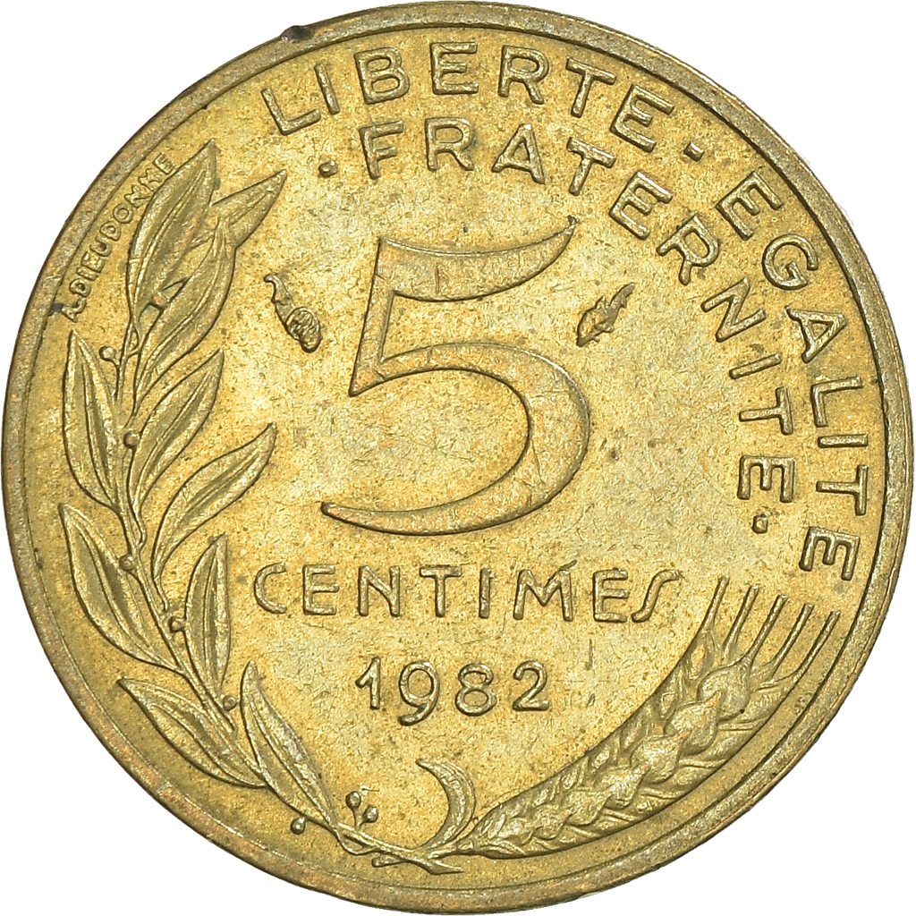 Moneda, Francia, 5 Centimes, 1982