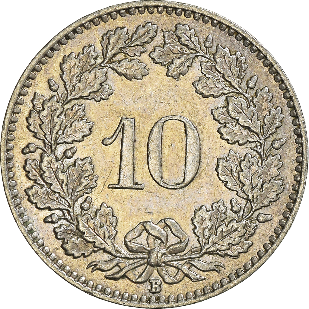 Moneda, Suiza, 10 Rappen, 1957