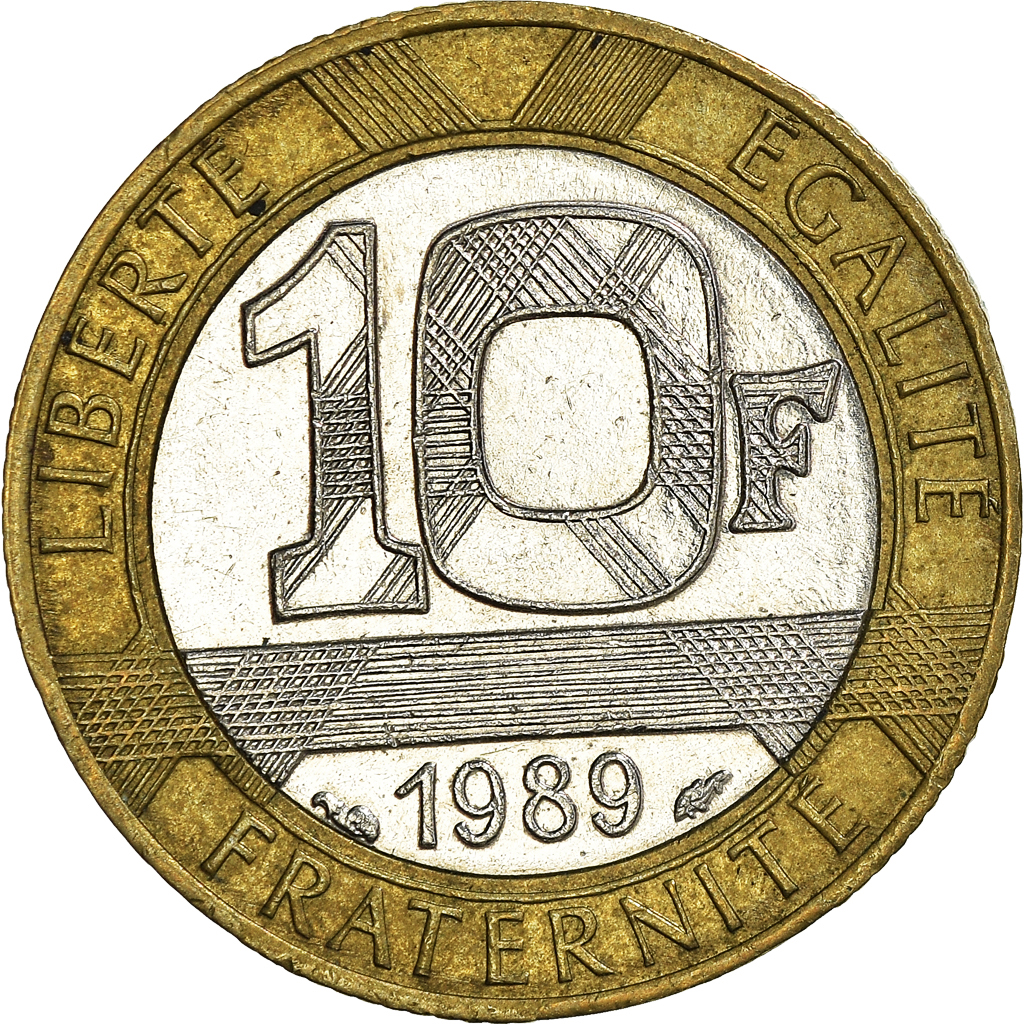 Moneda, Francia, 10 Francs, 1989