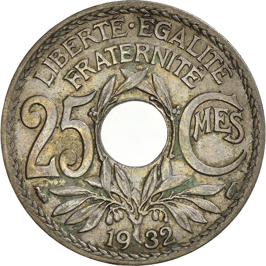 Moneda, Francia, 25 Centimes, 1932