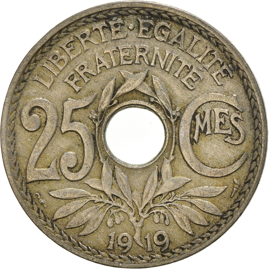 Moneda, Francia, 25 Centimes, 1919