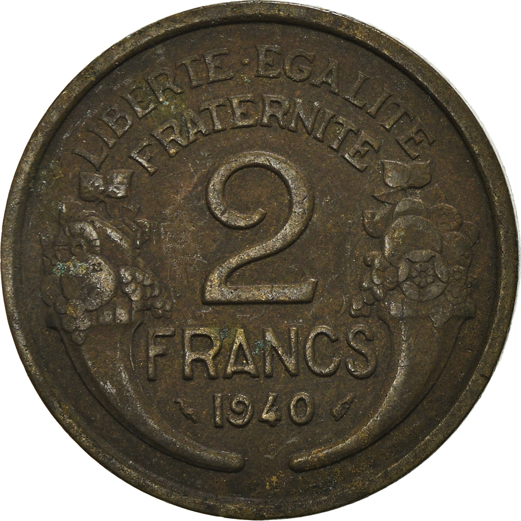 Moneda, Francia, 2 Francs, 1940