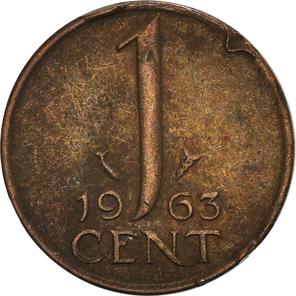 Moneda, Países Bajos, Cent, 1963