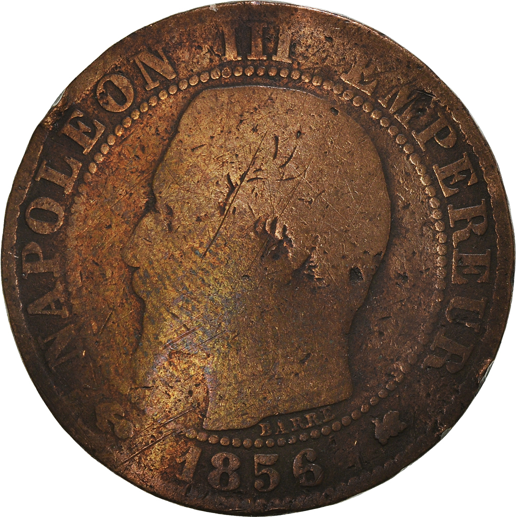 Coin, France, 5 Centimes, 1856