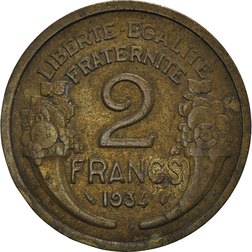 Moneda, Francia, 2 Francs, 1934