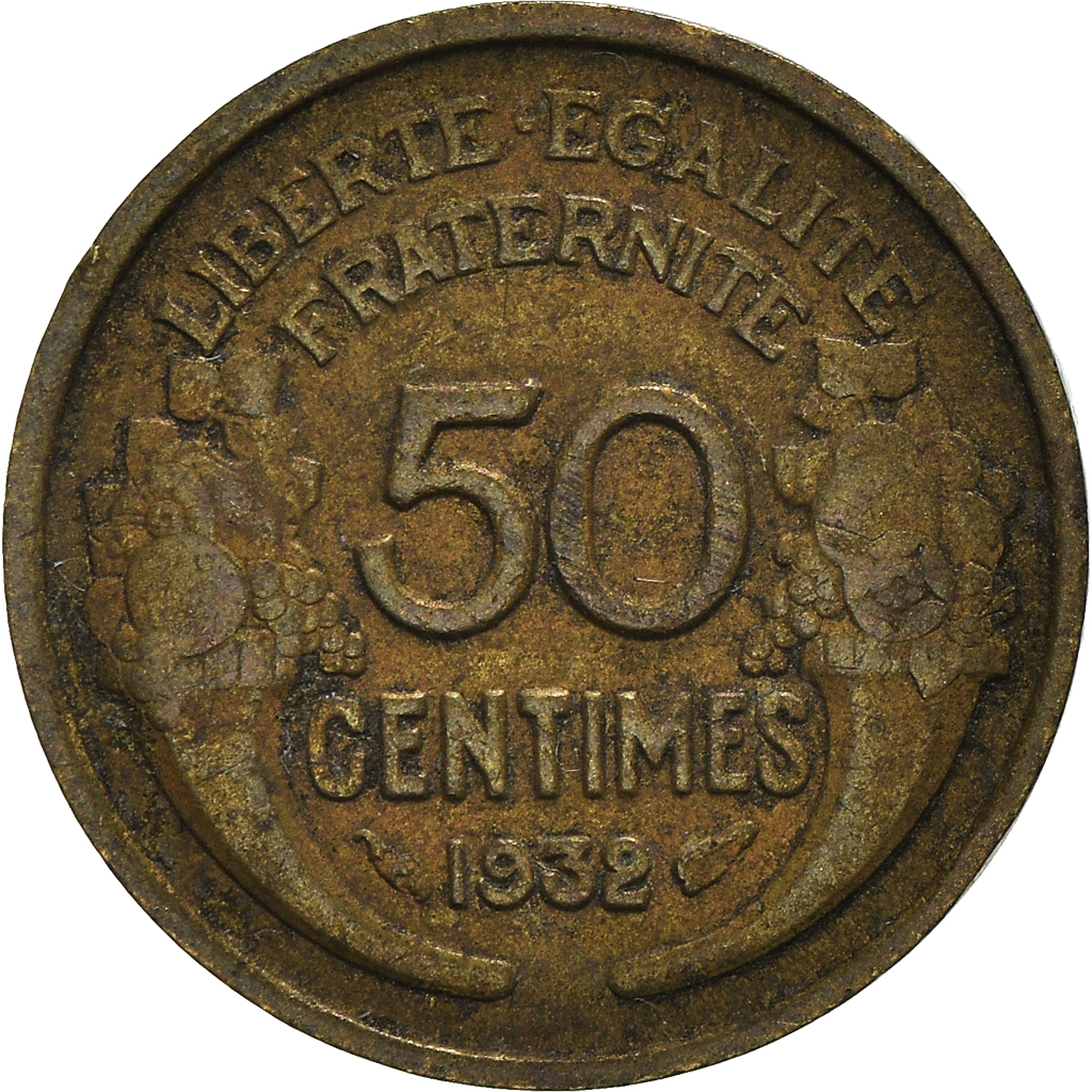 Moneda, Francia, 50 Centimes, 1932