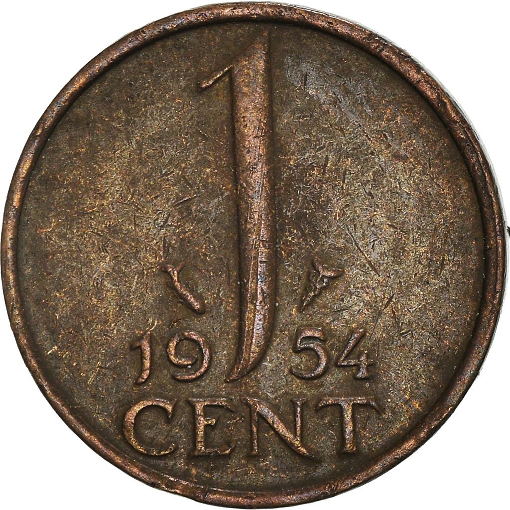 Moneda, Países Bajos, Cent, 1954