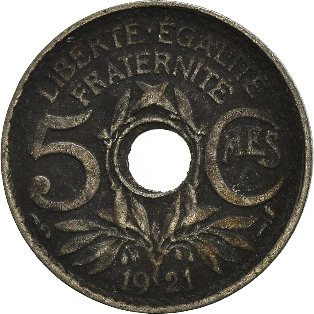Moneda, Francia, 5 Centimes, 1921
