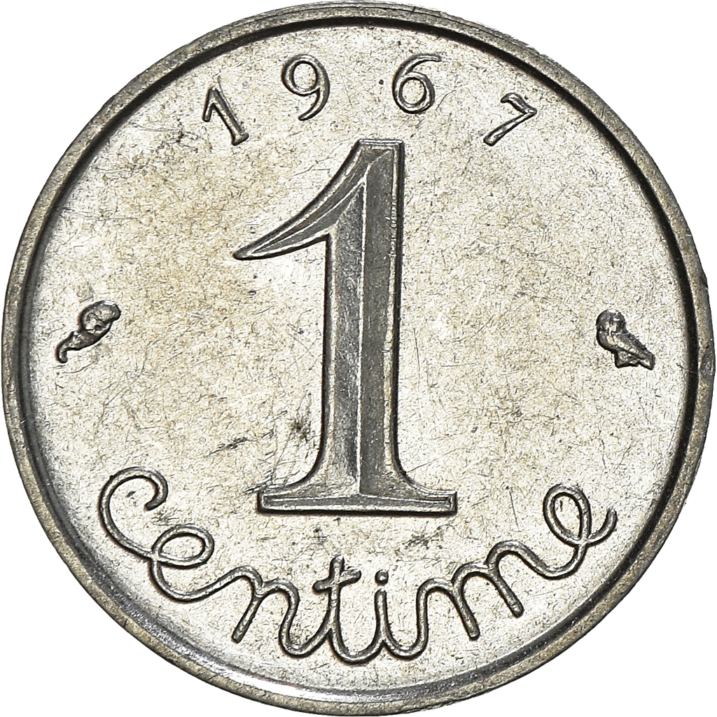 Moneda, Francia, Centime, 1967