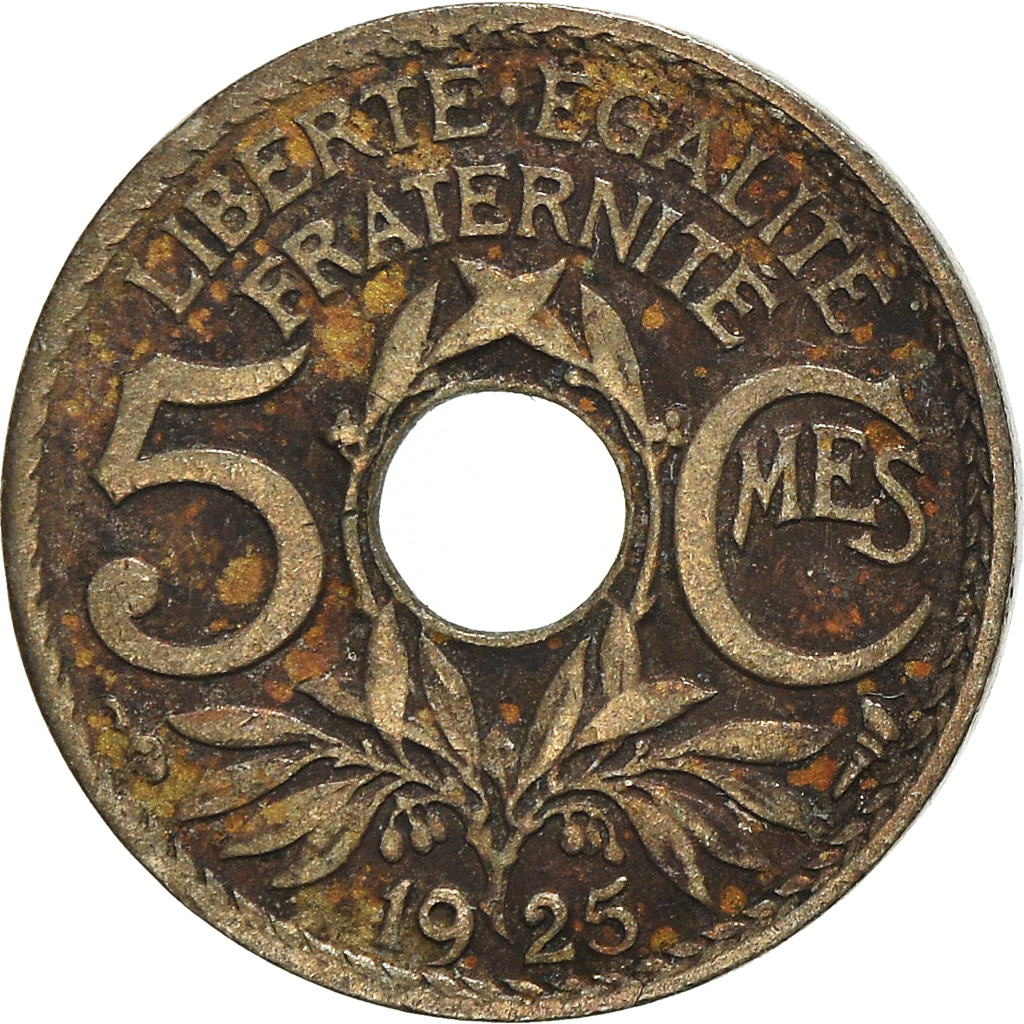 Moneda, Francia, 5 Centimes, 1925