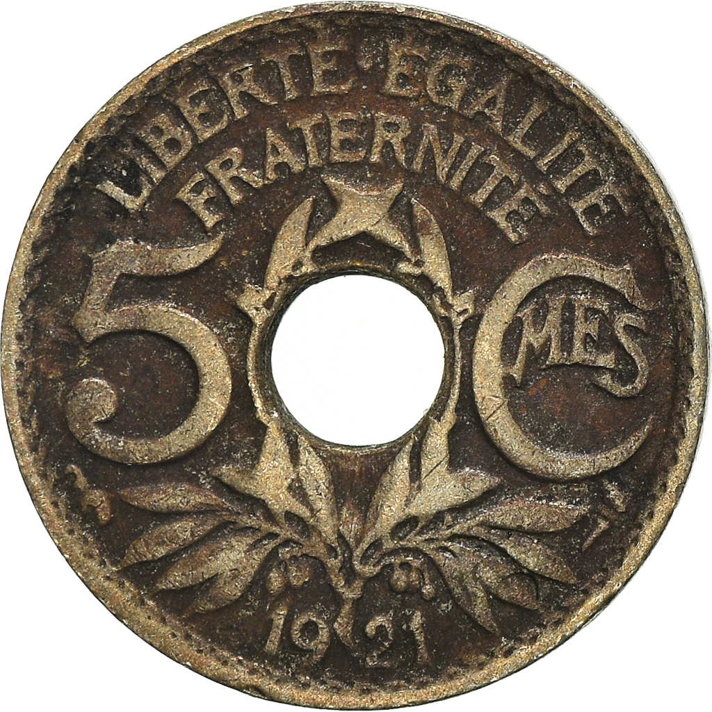 Moneda, Francia, 5 Centimes, 1921