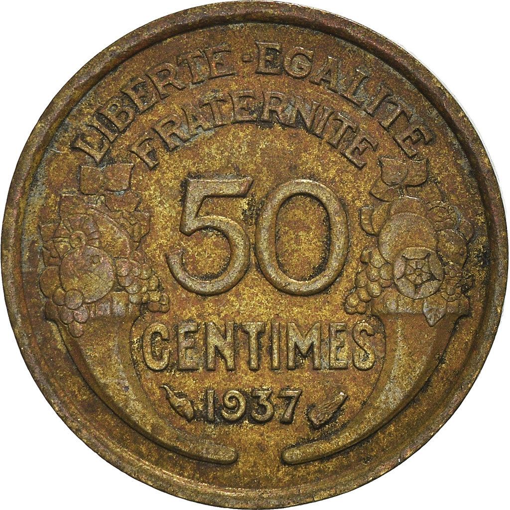 Moneda, Francia, 50 Centimes, 1937