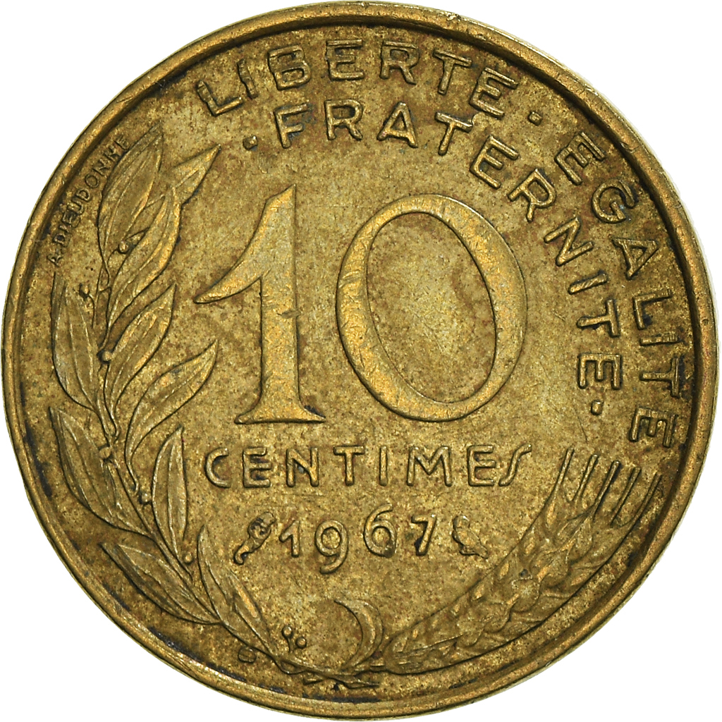 Moneda, Francia, 10 Centimes, 1967