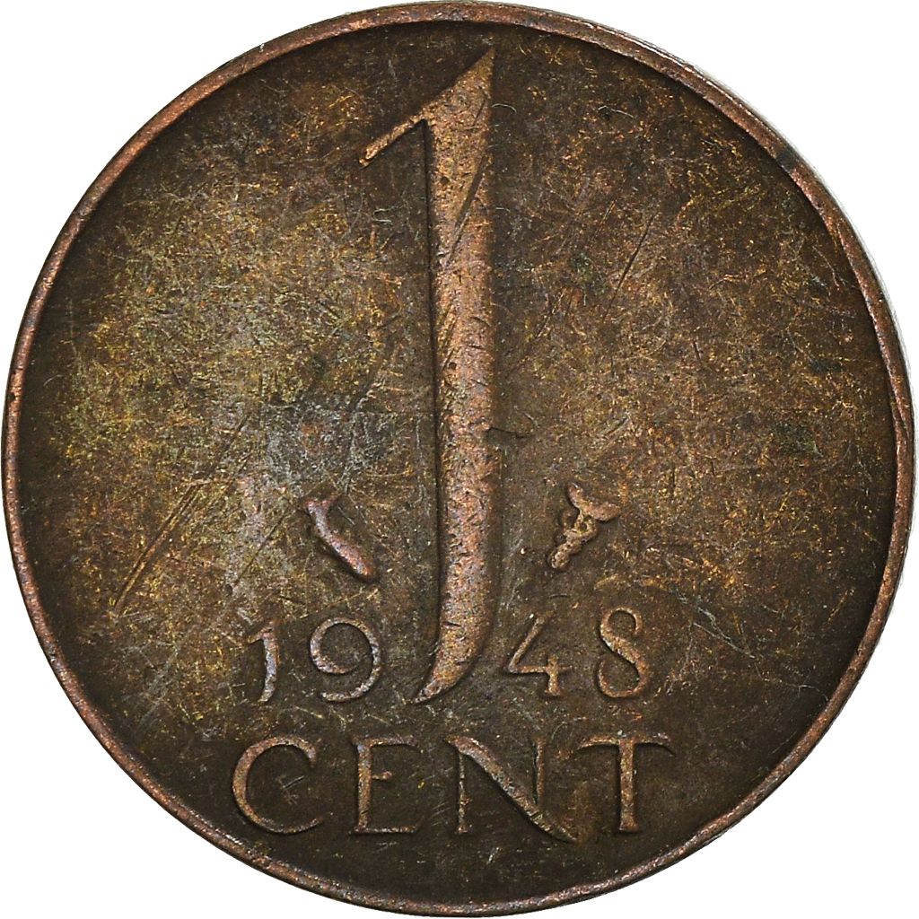 Moneda, Países Bajos, Cent, 1948