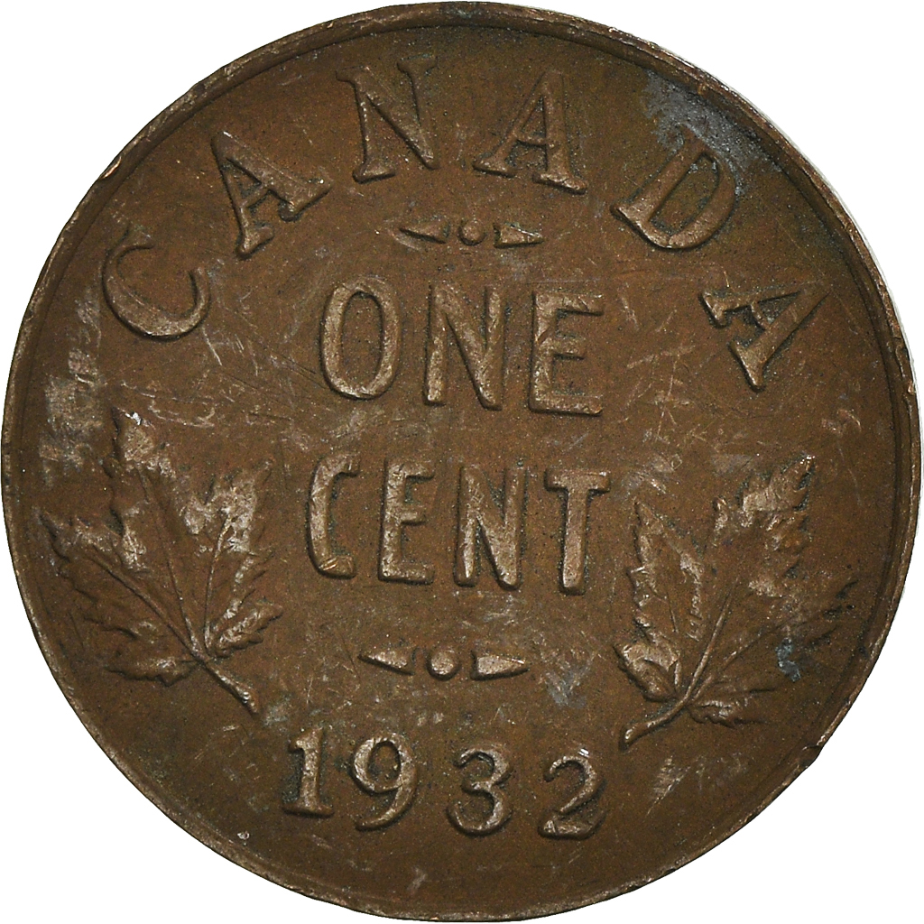 Moneda, Canadá, Cent, 1932