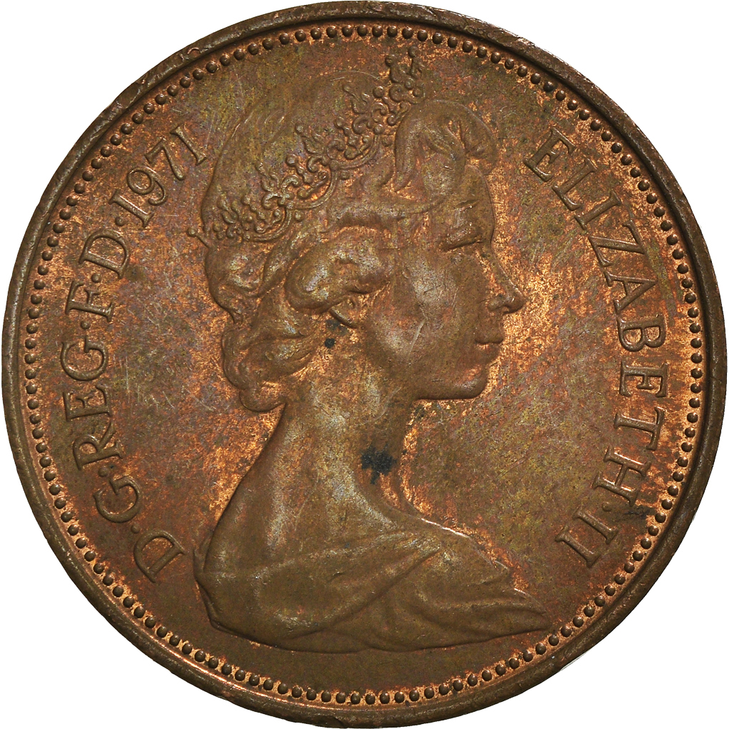 Moneda, Gran Bretaña, 2 New Pence, 1971