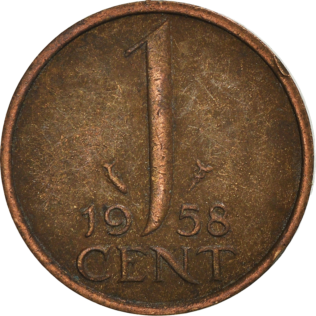 Moneda, Países Bajos, Cent, 1958