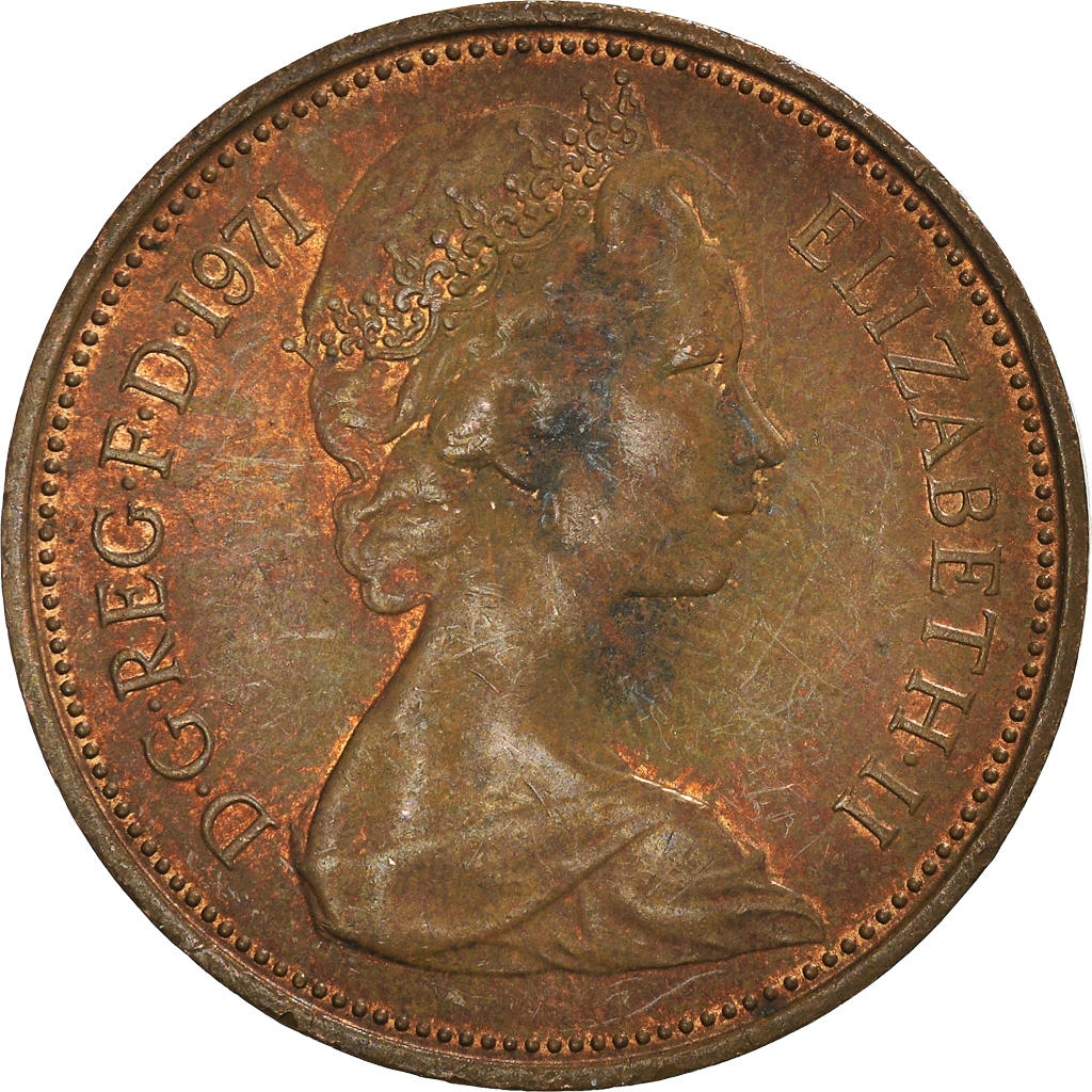 Moneda, Gran Bretaña, 2 New Pence, 1971