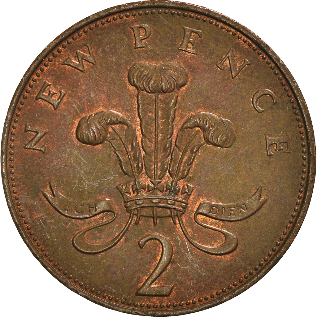 Moneda, Gran Bretaña, 2 New Pence, 1971