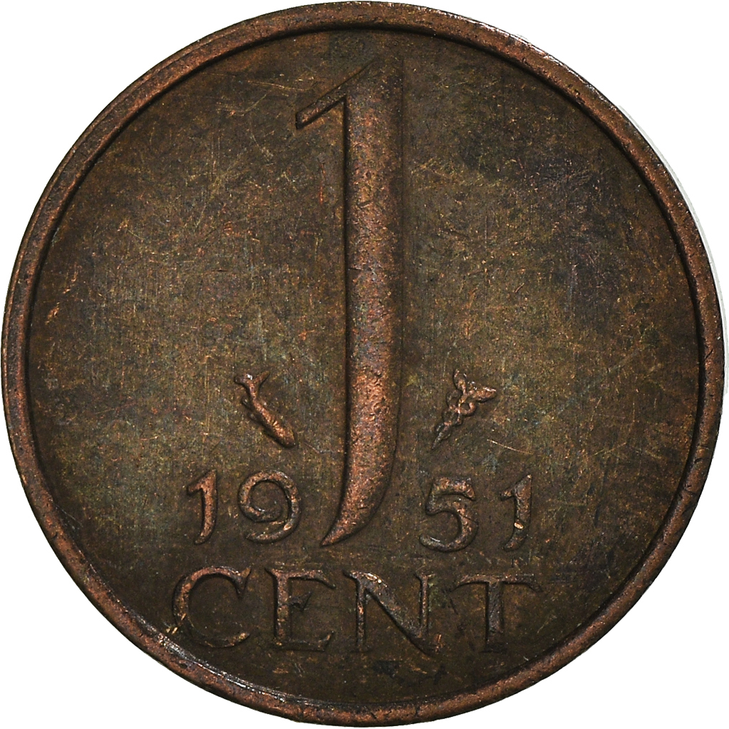 Moneda, Países Bajos, Cent, 1951