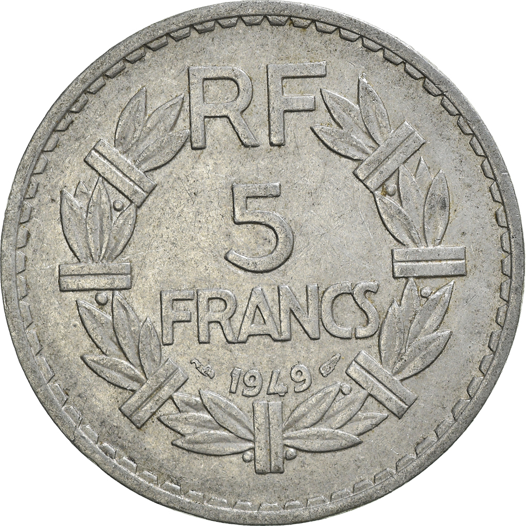 Moneda, Francia, 5 Francs, 1949