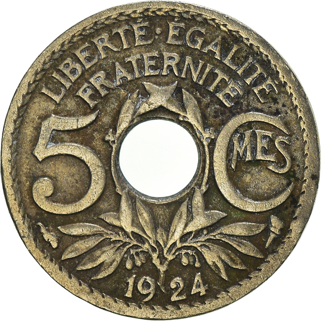 Moneda, Francia, 5 Centimes, 1924