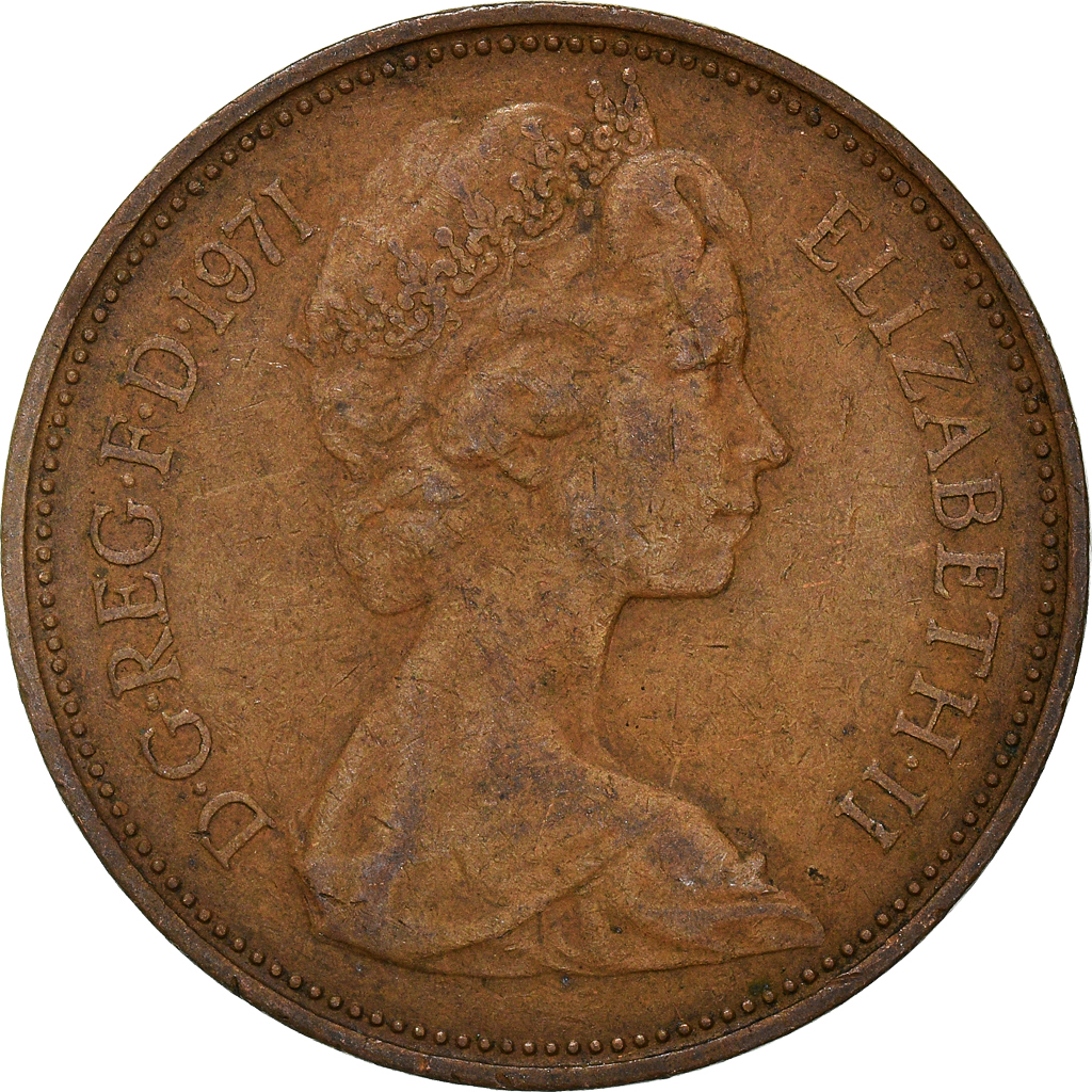 Moneda, Gran Bretaña, 2 New Pence, 1971