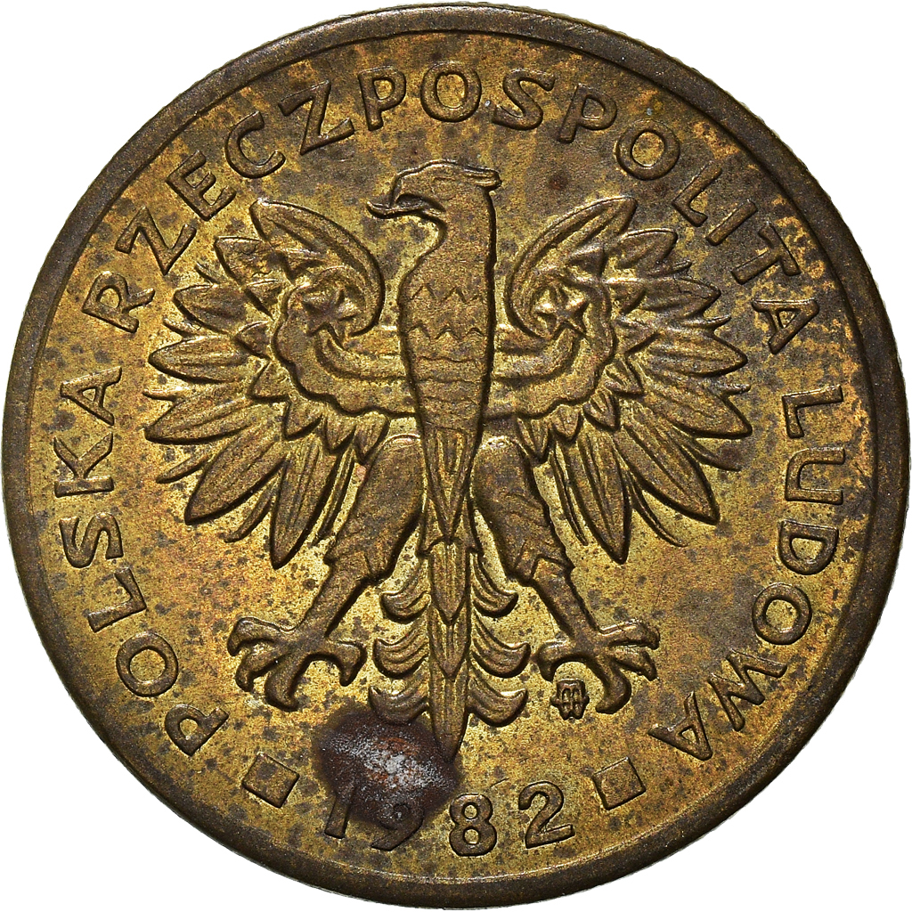 Moneda, Polonia, 2 Zlote, 1982