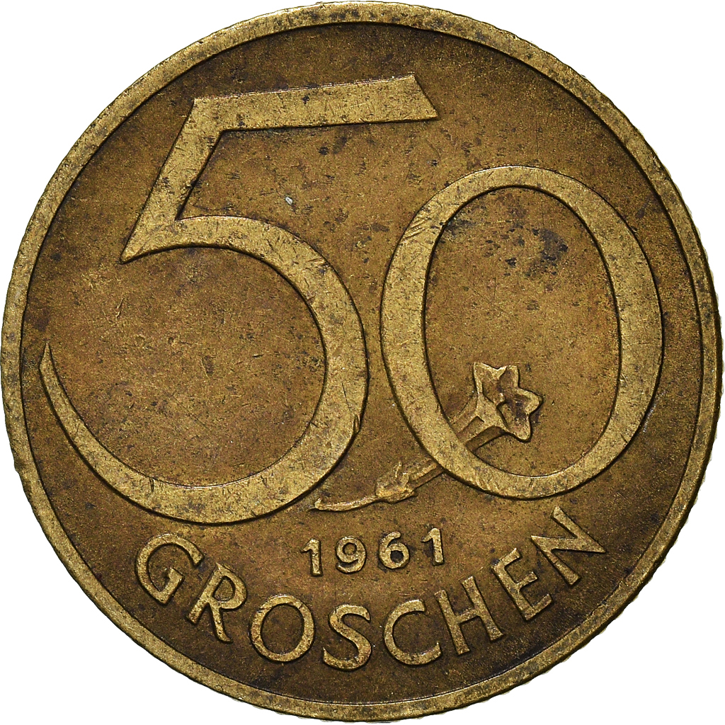 Moneda, Austria, 50 Groschen, 1961