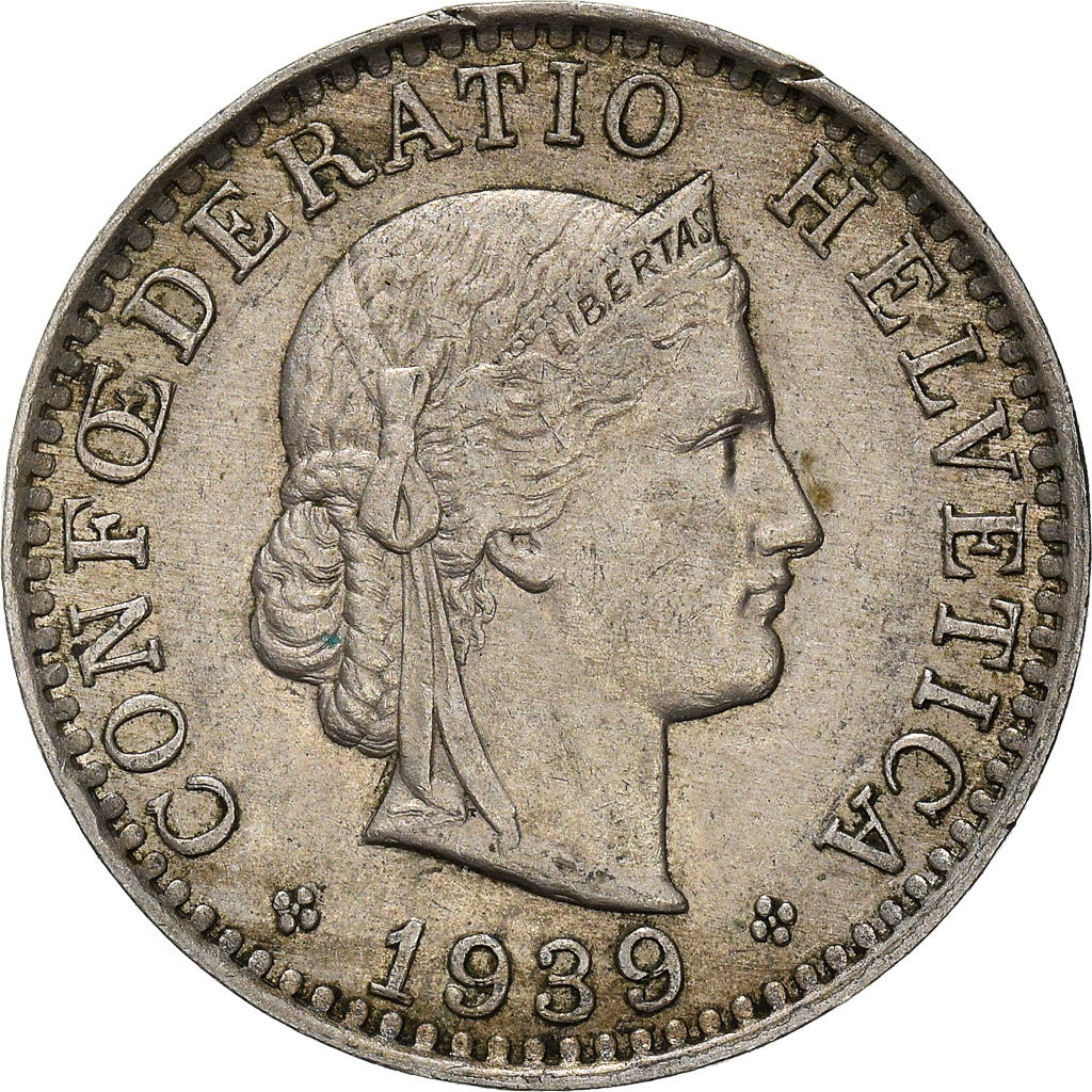 Moneda, Suiza, 20 Rappen, 1939