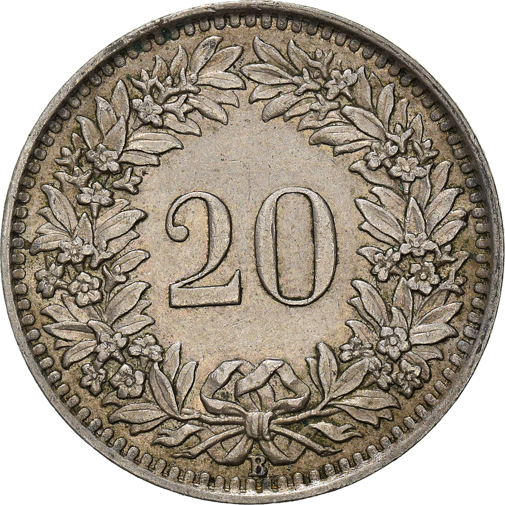 Moneda, Suiza, 20 Rappen, 1939