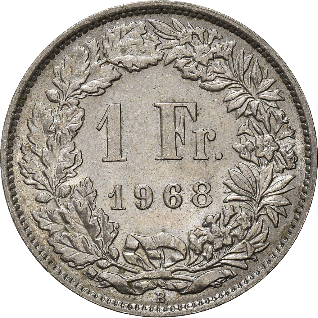 Moneda, Suiza, Franc, 1968