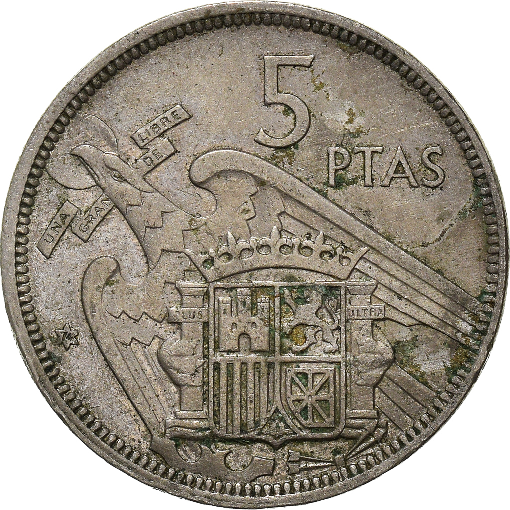 Moneda, España, 5 Pesetas, 1957 (74)