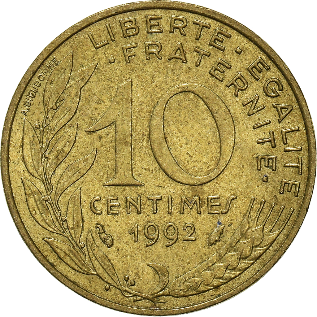 Moneda, Francia, 10 Centimes, 1992