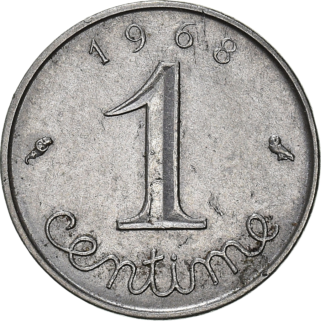 Moneda, Francia, Centime, 1968
