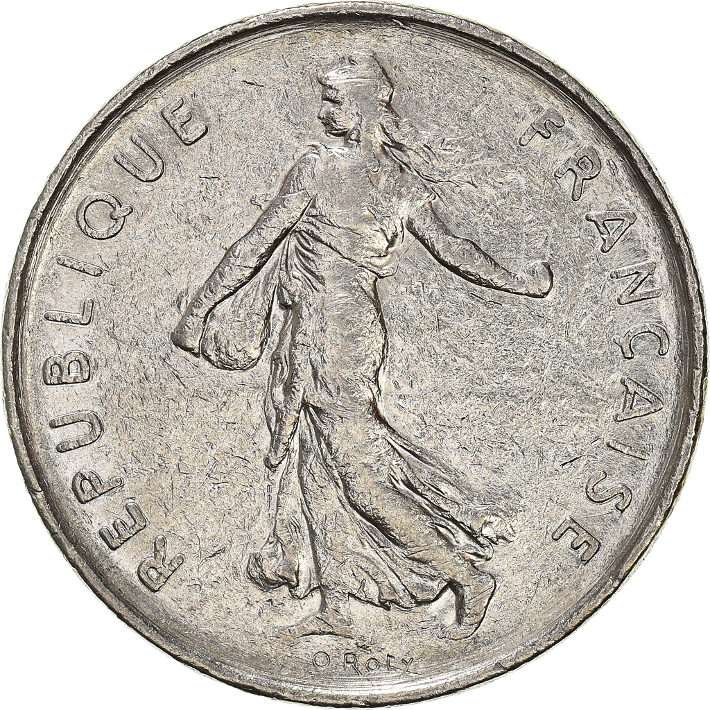 Moneda, Francia, 5 Francs, 1973