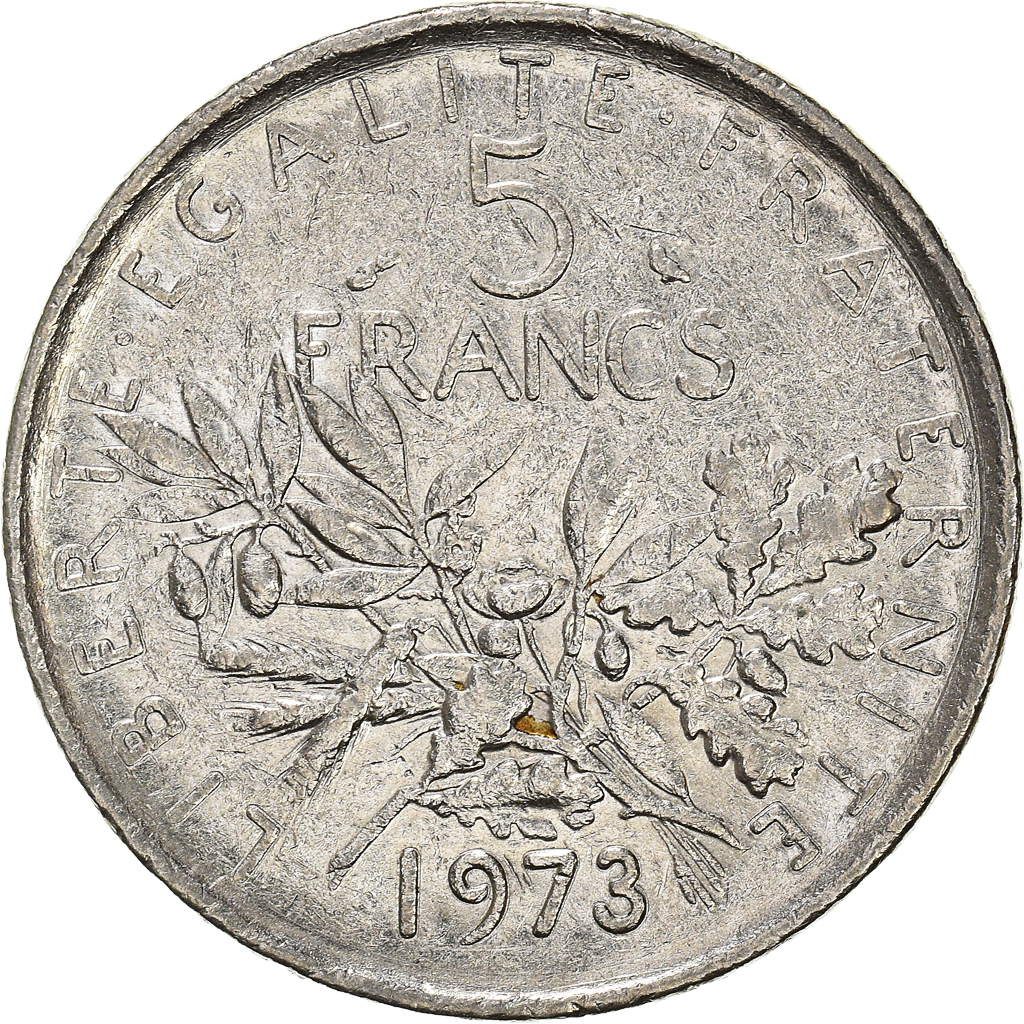 Moneda, Francia, 5 Francs, 1973