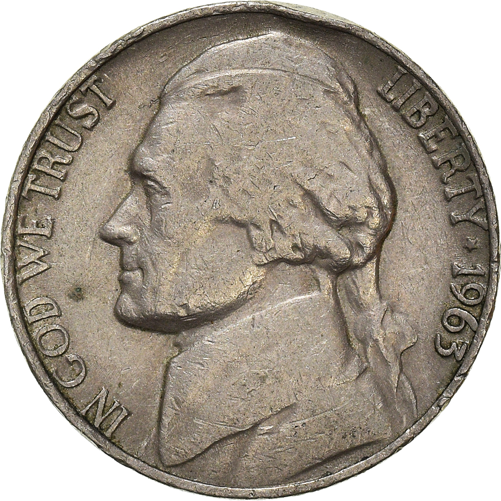 Moneda, Estados Unidos, 5 Cents, 1963