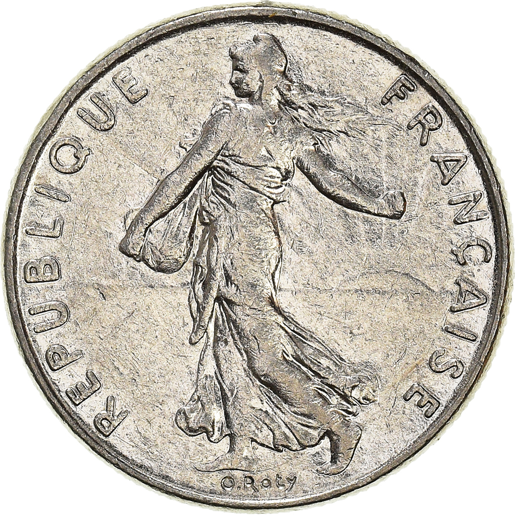 Moneda, Francia, 1/2 Franc, 1986