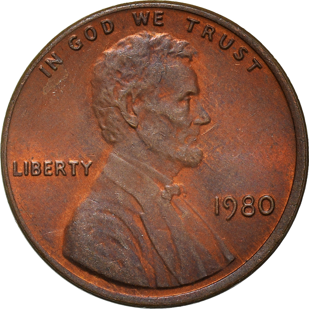 Moneda, Estados Unidos, Cent, 1980
