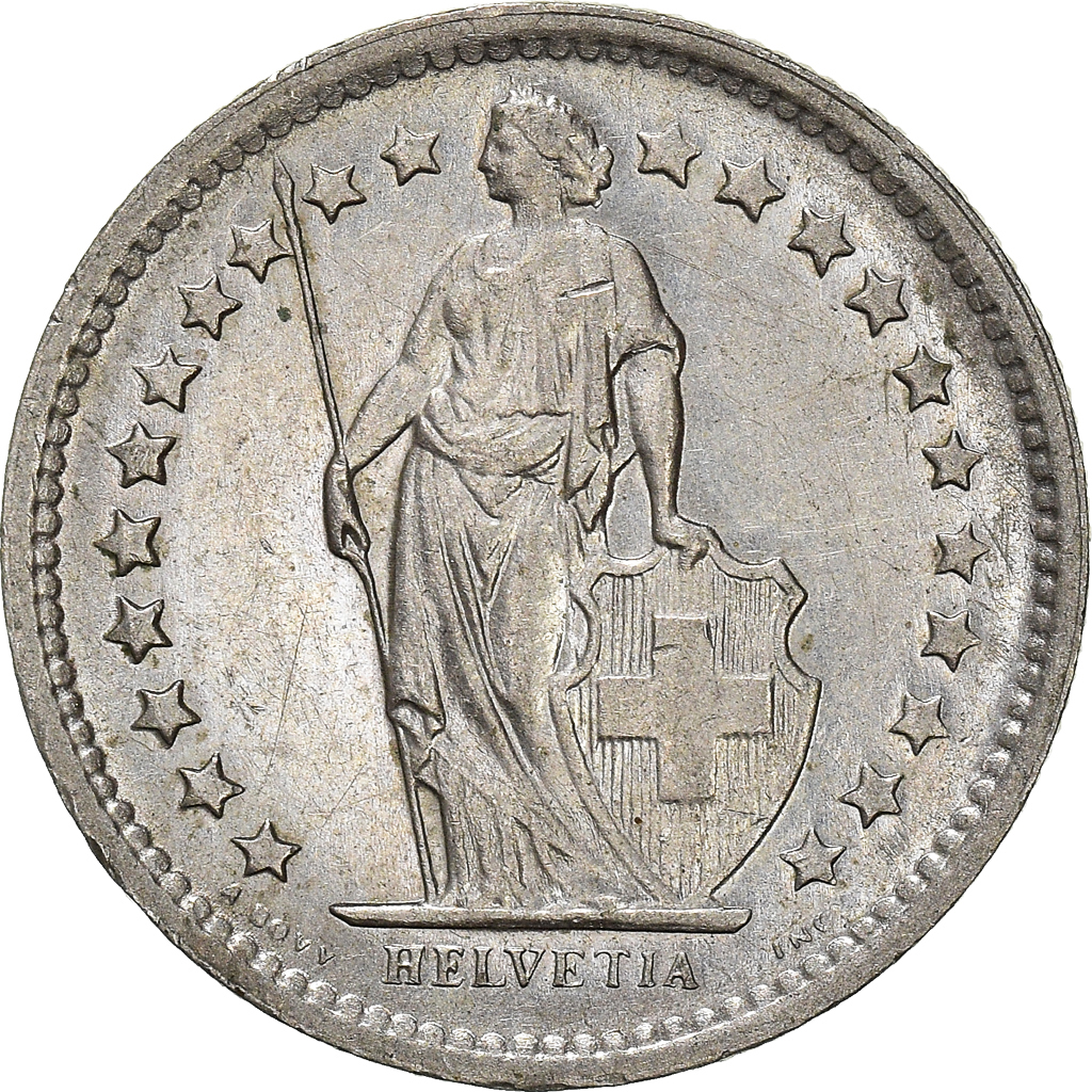 Moneda, Suiza, 1/2 Franc, 1968