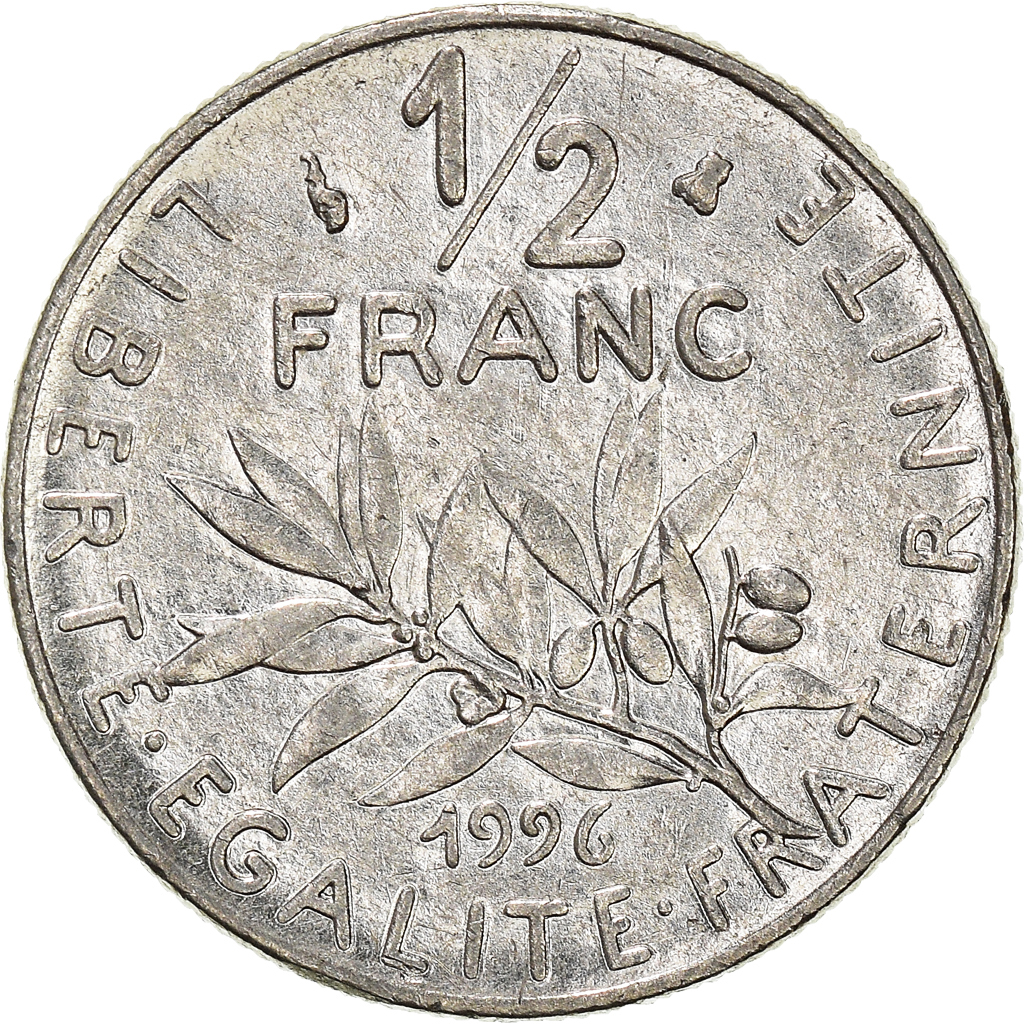 Moneda, Francia, 1/2 Franc, 1996