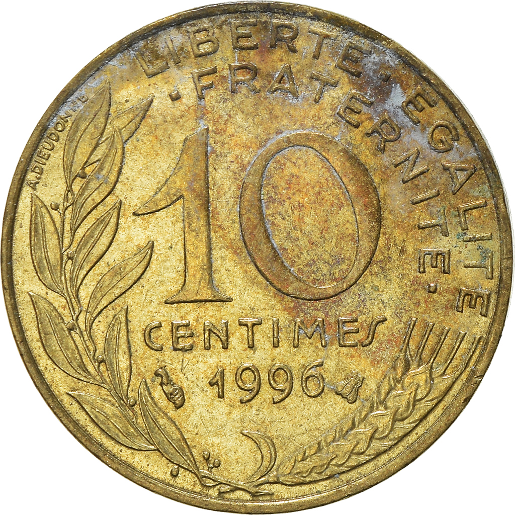 Moneda, Francia, 10 Centimes, 1996