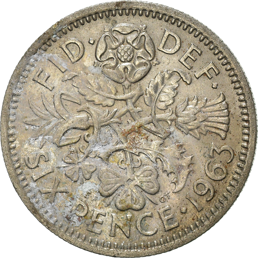 Moneda, Gran Bretaña, 6 Pence, 1963