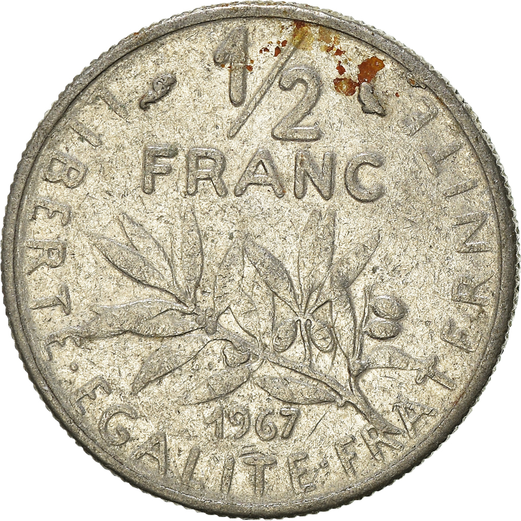 Moneda, Francia, 1/2 Franc, 1967