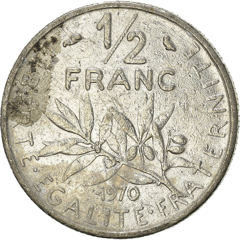 Moneda, Francia, 1/2 Franc, 1970
