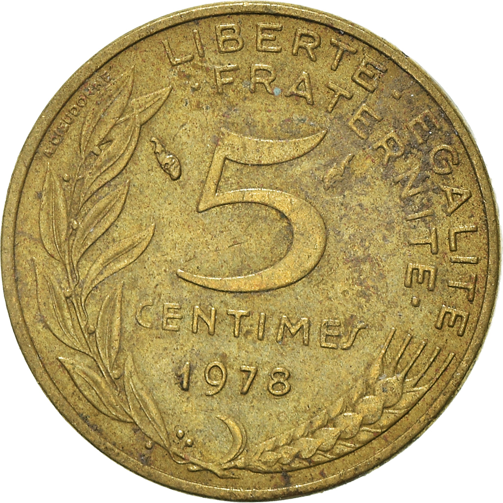 Moneda, Francia, 5 Centimes, 1978